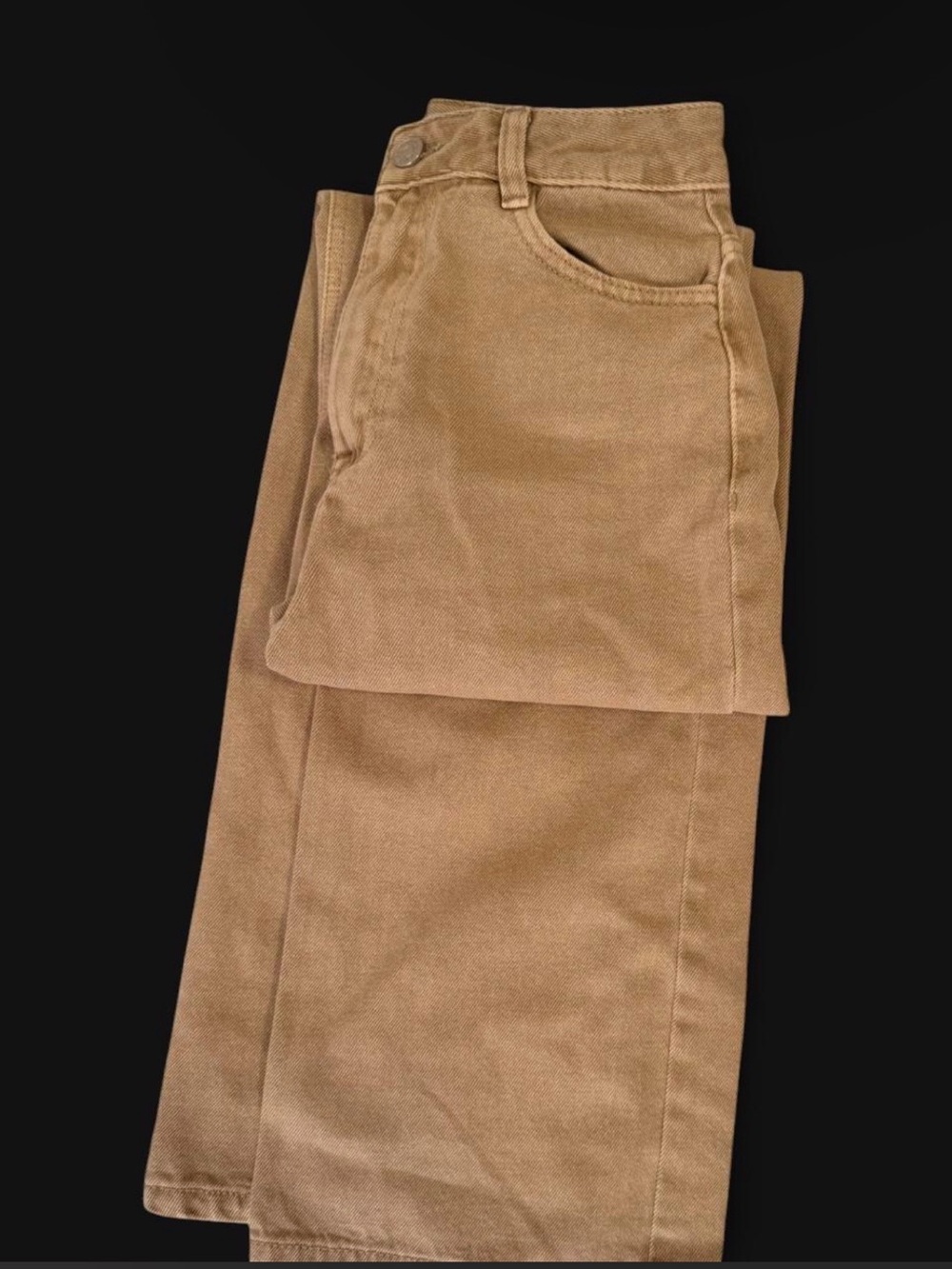 Women’s Tan straight leg pants 100% cotton high rise